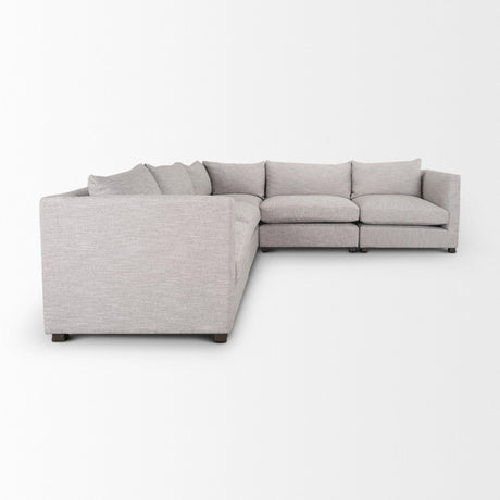 Mercana Halston 5 Piece Light Grey Corner Sofa Set