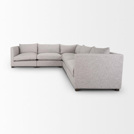 Mercana Halston 5 Piece Light Grey Corner Sofa Set