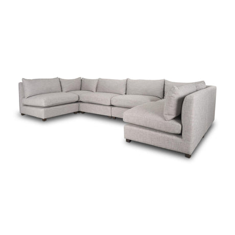 Mercana Halston 6 Piece Light Grey U Shaped Sofa Set