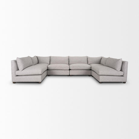 Mercana Halston 6 Piece Light Grey U Shaped Sofa Set