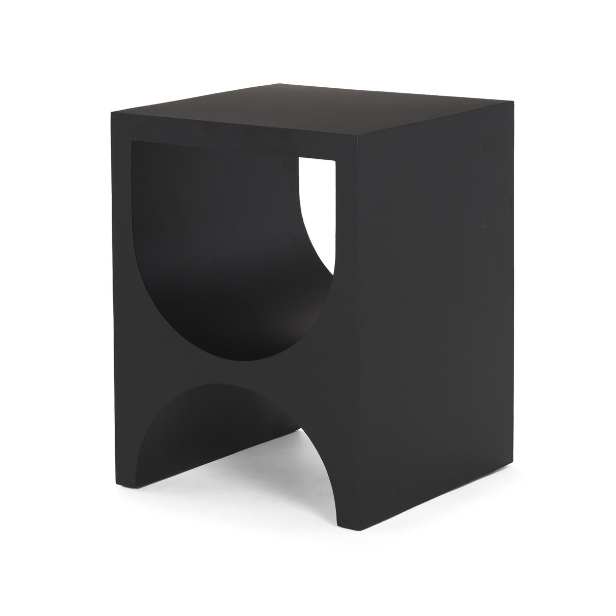 Mercana Sobi Matte Black Square Metal Side Table
