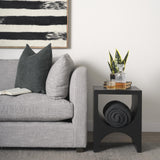 Mercana Sobi Matte Black Square Metal Side Table