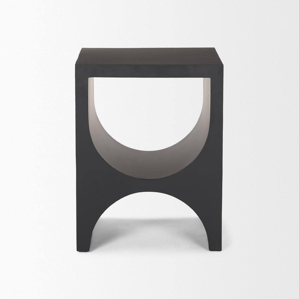 Mercana Sobi Matte Black Square Metal Side Table