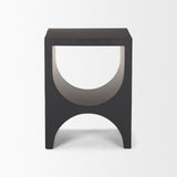 Mercana Sobi Matte Black Square Metal Side Table