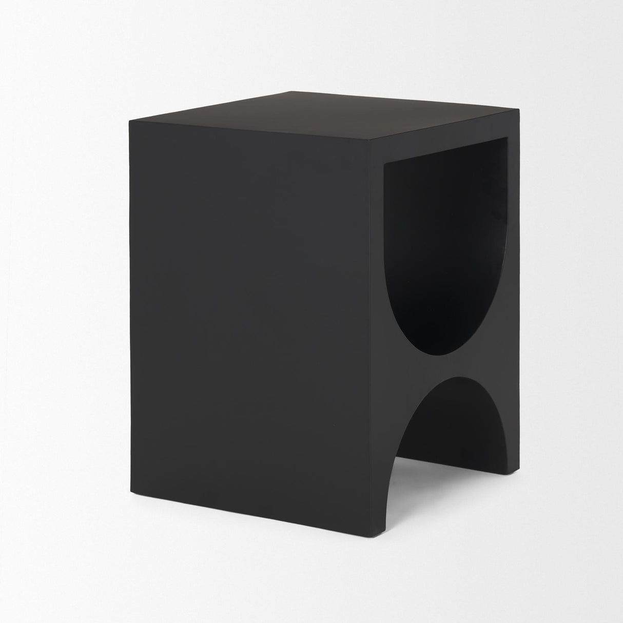 Mercana Sobi Matte Black Square Metal Side Table