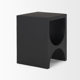 Mercana Sobi Matte Black Square Metal Side Table