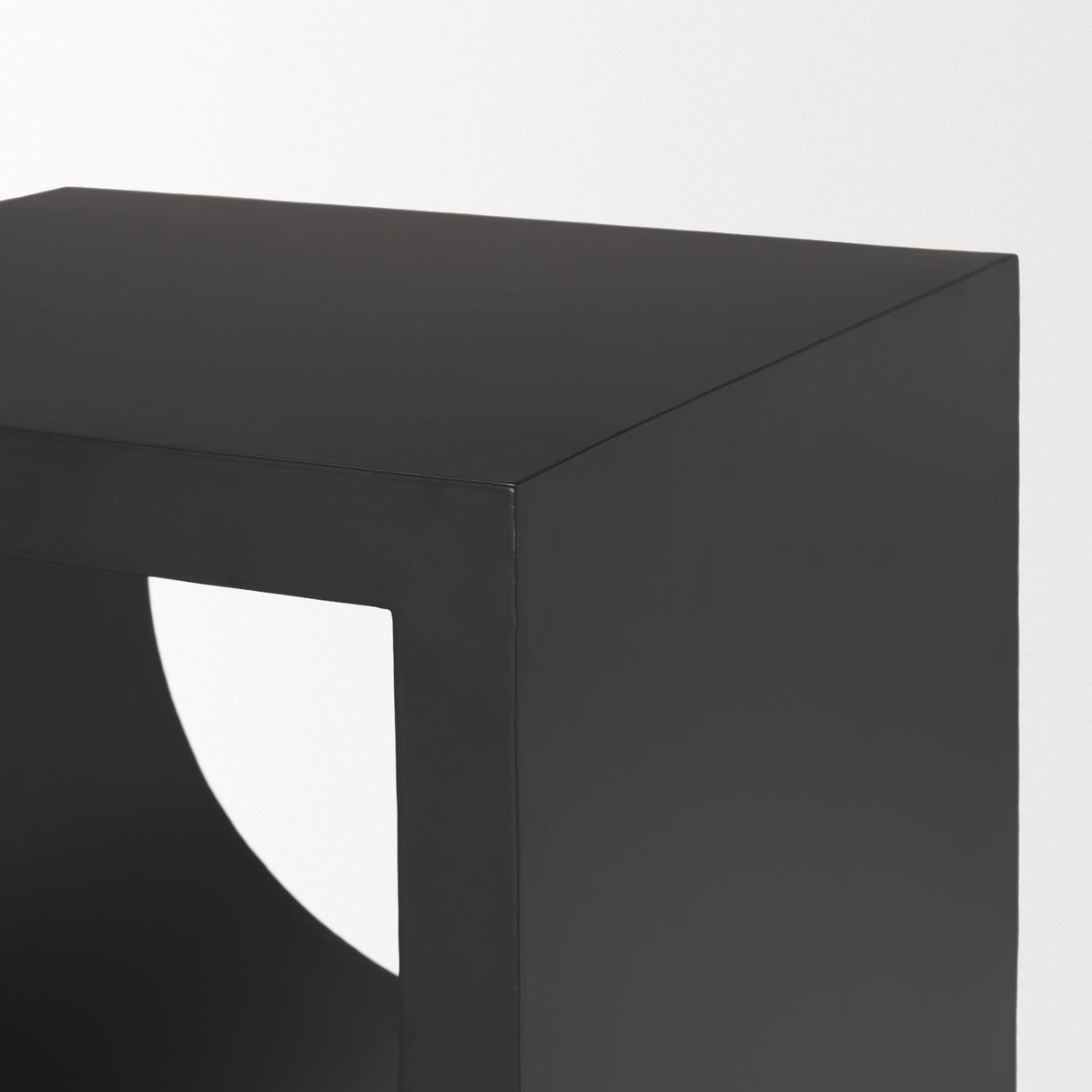 Mercana Sobi Matte Black Square Metal Side Table