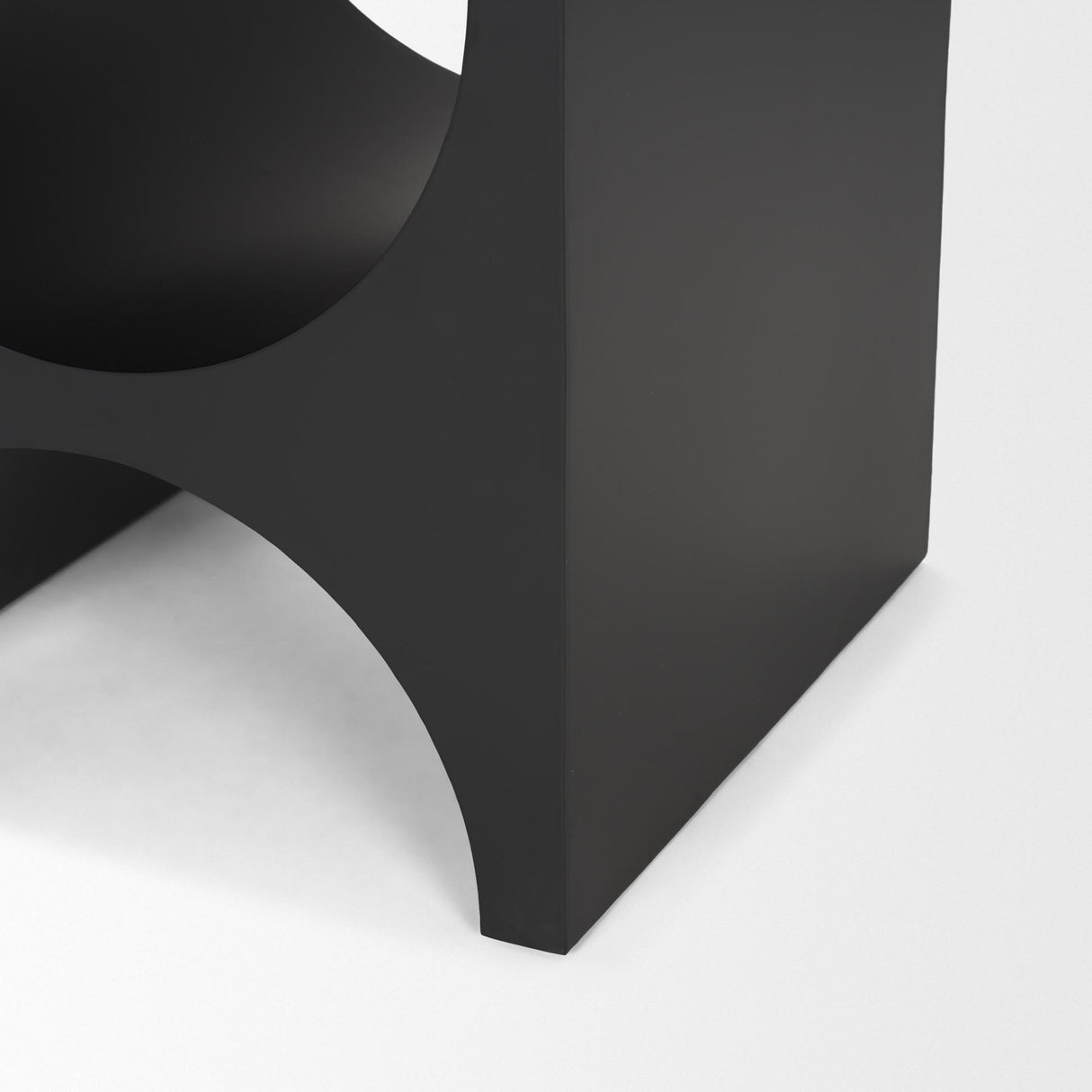 Mercana Sobi Matte Black Square Metal Side Table