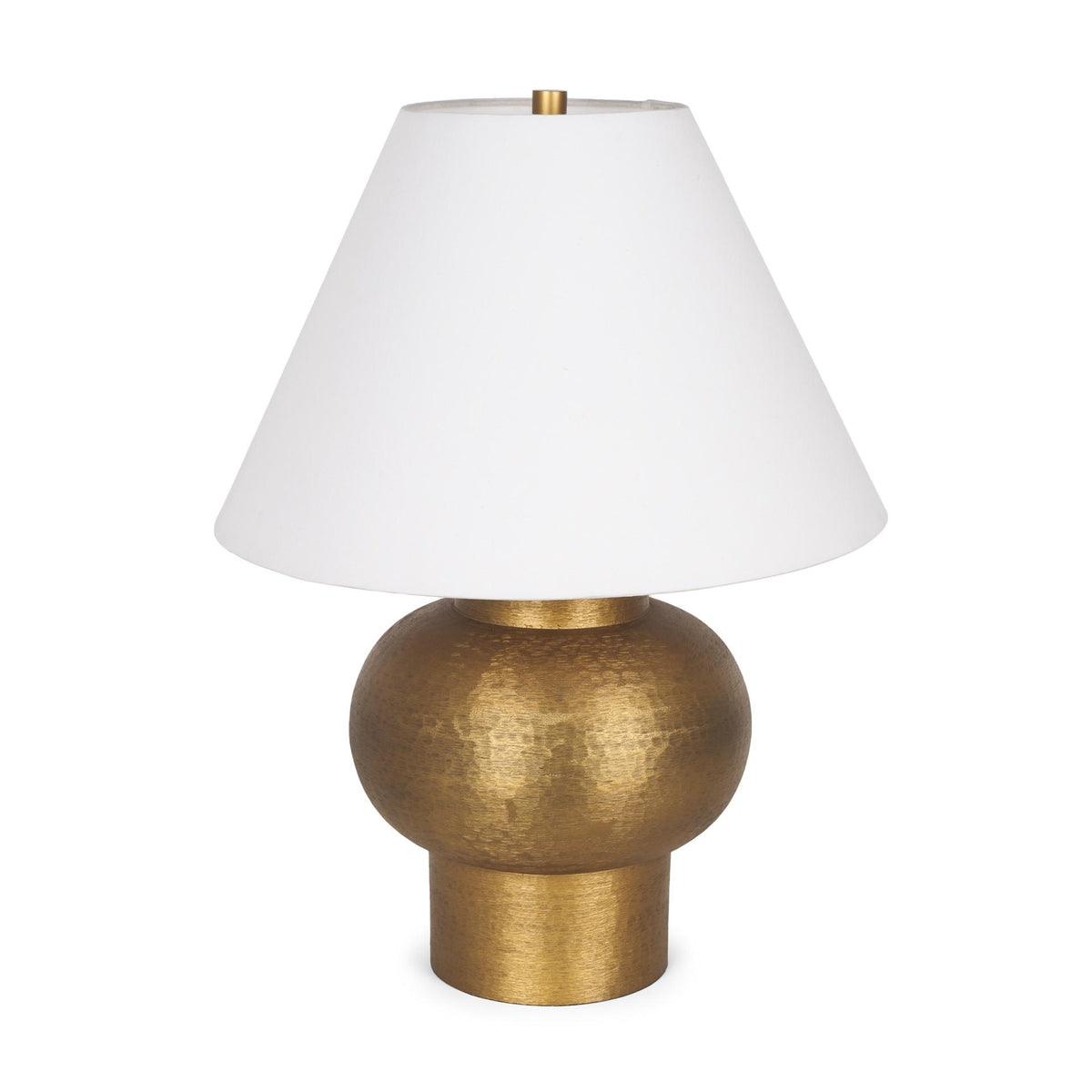 Mercana Salaah Antique Gold Brushed Metal w/ Cream Shade Table Lamp
