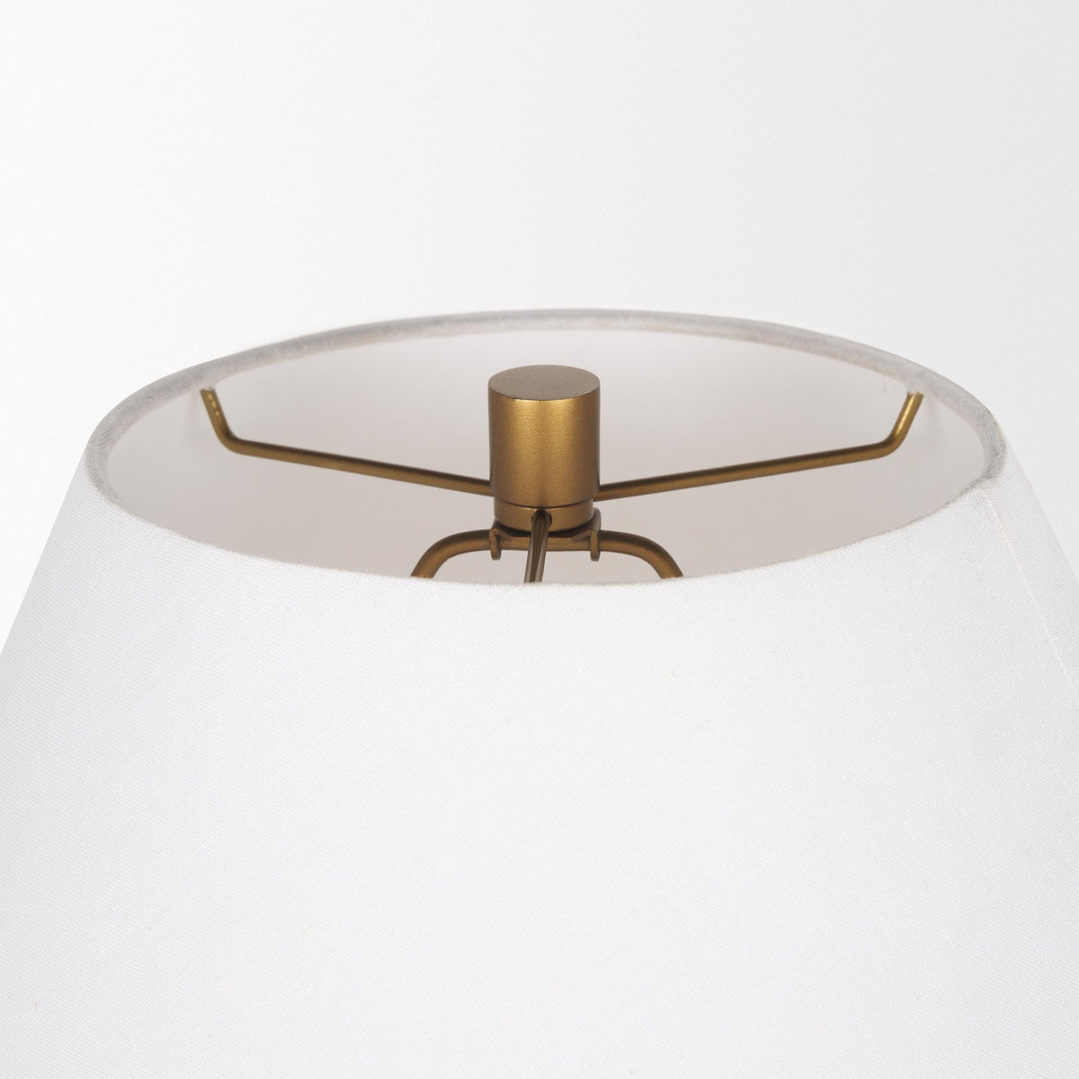 Mercana Salaah Antique Gold Brushed Metal w/ Cream Shade Table Lamp