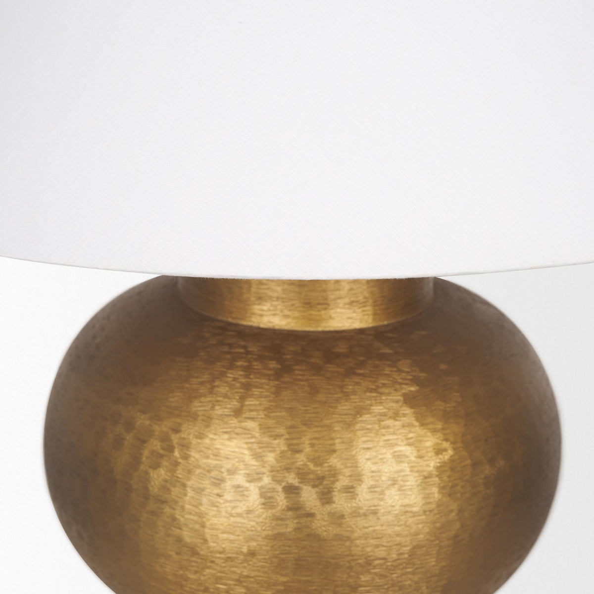 Mercana Salaah Antique Gold Brushed Metal w/ Cream Shade Table Lamp