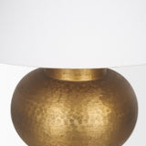 Mercana Salaah Antique Gold Brushed Metal w/ Cream Shade Table Lamp