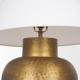 Mercana Salaah Antique Gold Brushed Metal w/ Cream Shade Table Lamp
