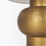 Mercana Salaah Antique Gold Brushed Metal w/ Cream Shade Table Lamp