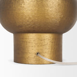 Mercana Salaah Antique Gold Brushed Metal w/ Cream Shade Table Lamp