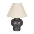 Mercana Salaah Black Brushed Metal w/ Beige Shade Table Lamp