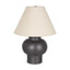 Mercana Salaah Black Brushed Metal w/ Beige Shade Table Lamp