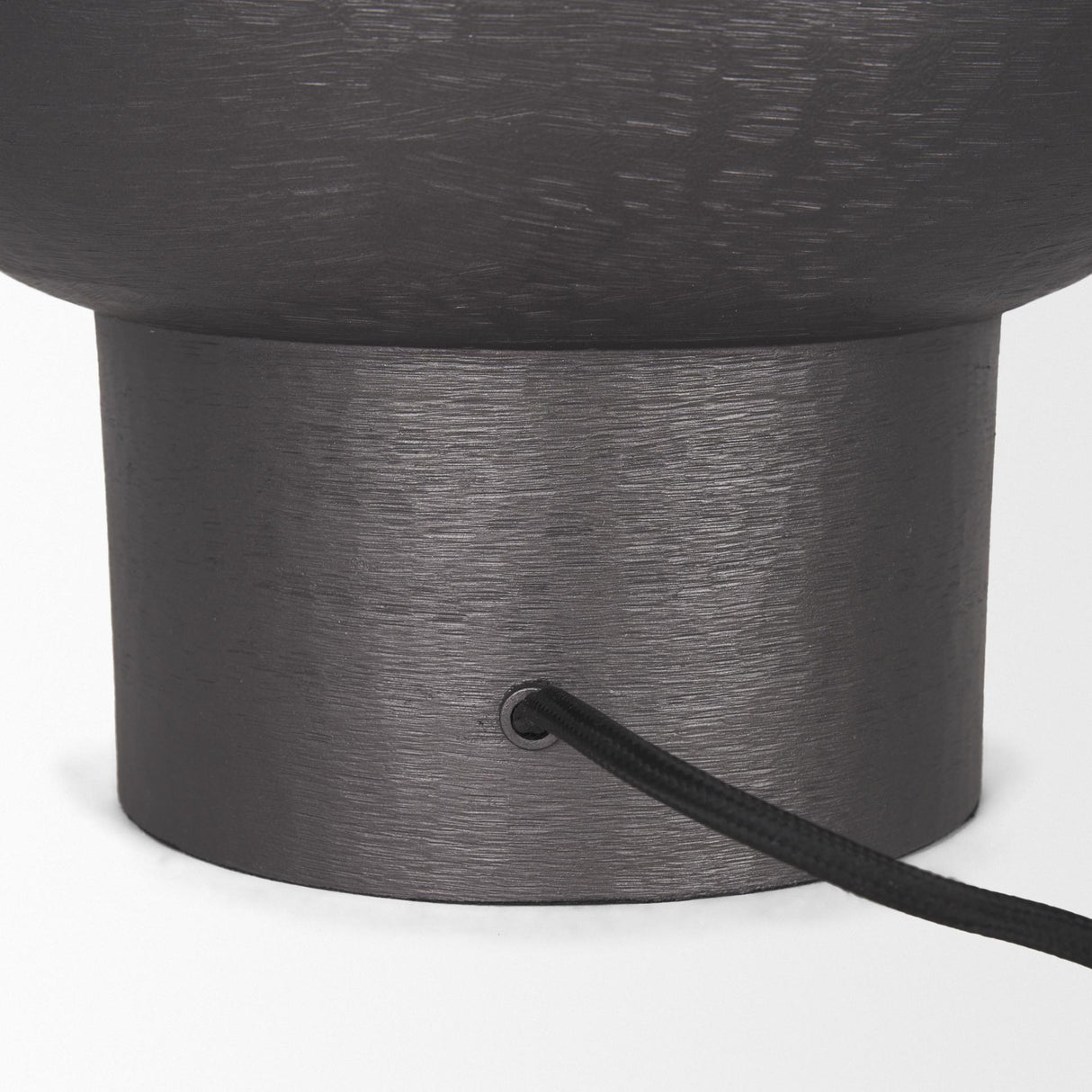 Mercana Salaah Black Brushed Metal w/ Beige Shade Table Lamp