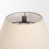 Mercana Salaah Black Brushed Metal w/ Beige Shade Table Lamp