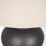 Mercana Salaah Black Brushed Metal w/ Beige Shade Table Lamp