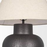 Mercana Salaah Black Brushed Metal w/ Beige Shade Table Lamp