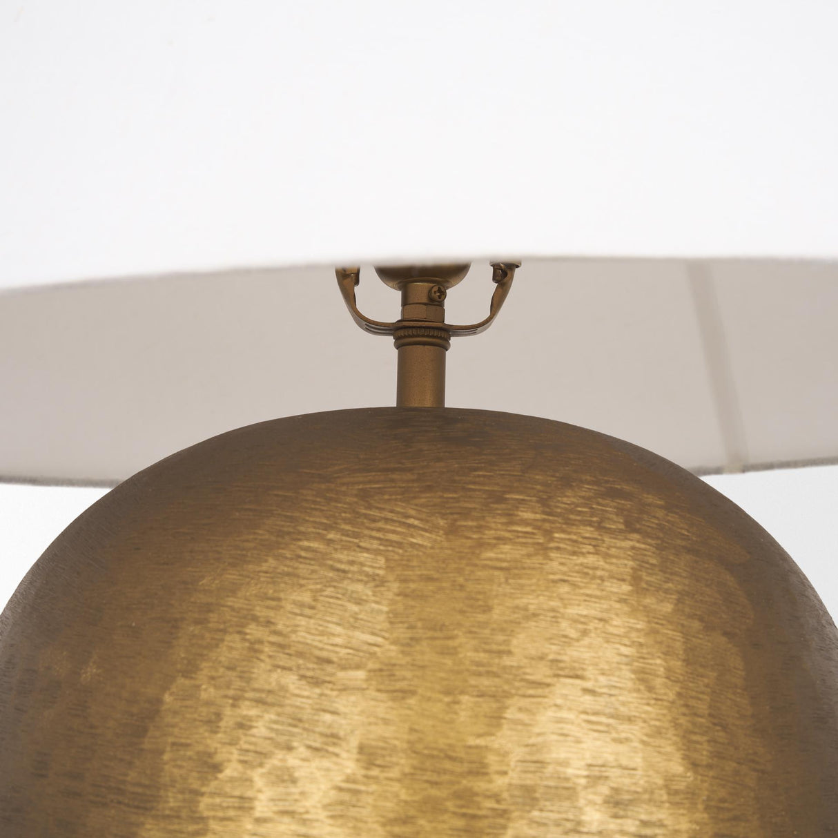 Mercana Sadiyah Antiqued Gold Brushed Metal w/ Cream Shade Table Lamp
