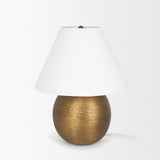 Mercana Sadiyah Antiqued Gold Brushed Metal w/ Cream Shade Table Lamp