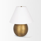 Mercana Sadiyah Antiqued Gold Brushed Metal w/ Cream Shade Table Lamp