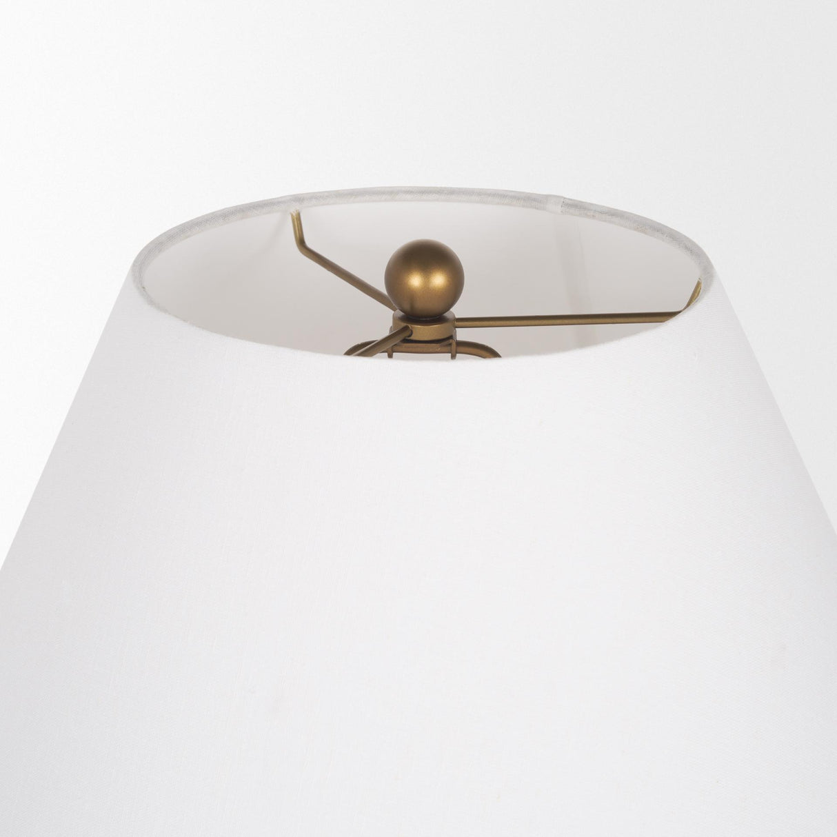 Mercana Sadiyah Antiqued Gold Brushed Metal w/ Cream Shade Table Lamp