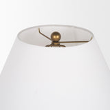 Mercana Sadiyah Antiqued Gold Brushed Metal w/ Cream Shade Table Lamp