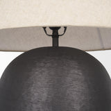 Mercana Sadiyah Black Brushed Metal w/ Beige Shade Table Lamp