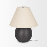 Mercana Sadiyah Black Brushed Metal w/ Beige Shade Table Lamp