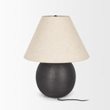 Mercana Sadiyah Black Brushed Metal w/ Beige Shade Table Lamp