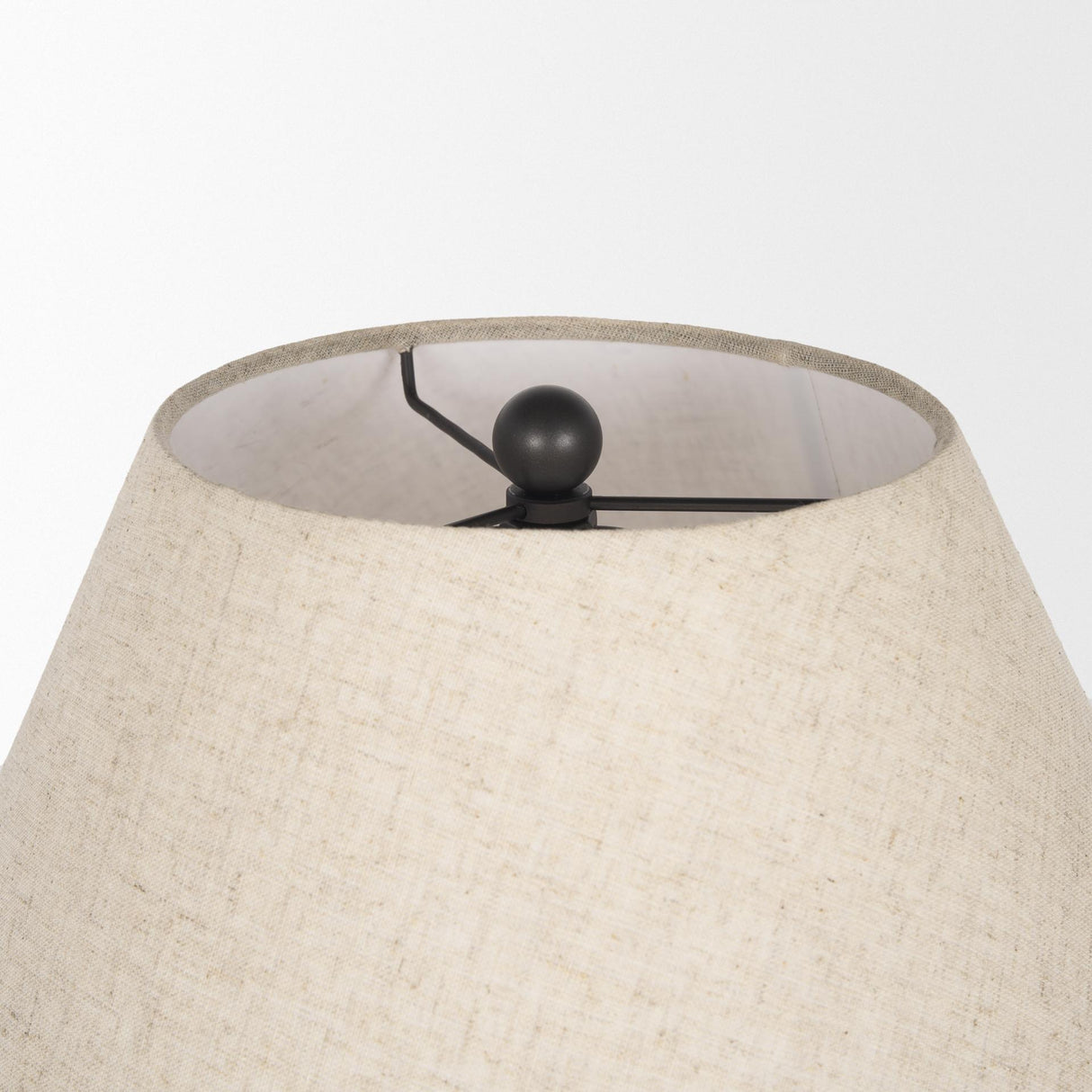 Mercana Sadiyah Black Brushed Metal w/ Beige Shade Table Lamp