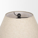 Mercana Sadiyah Black Brushed Metal w/ Beige Shade Table Lamp