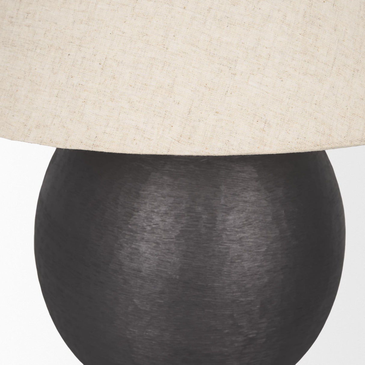 Mercana Sadiyah Black Brushed Metal w/ Beige Shade Table Lamp