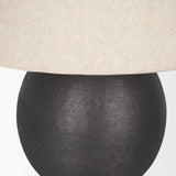 Mercana Sadiyah Black Brushed Metal w/ Beige Shade Table Lamp