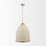 Mercana Saliha Cane w/ Brass Metal Pendant Light