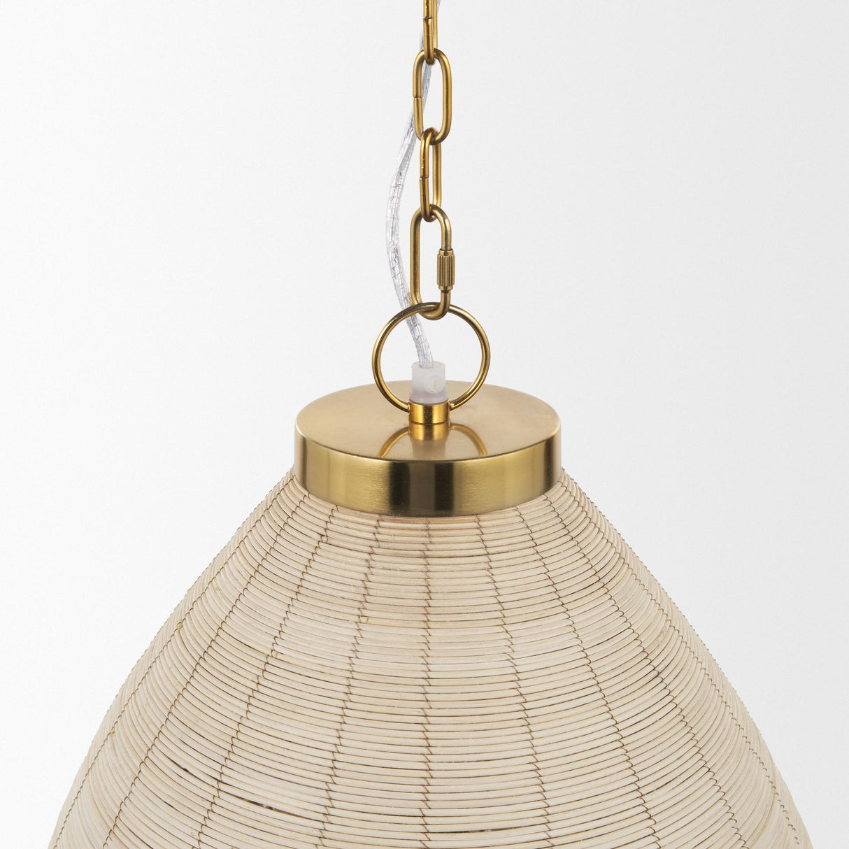 Mercana Saliha Cane w/ Brass Metal Pendant Light