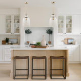 Mercana Sadah Tall Clear Blown Glass w/ Gold Metal Pendant Light