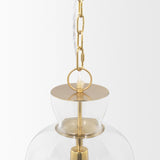 Mercana Sadah Tall Clear Blown Glass w/ Gold Metal Pendant Light