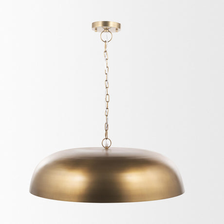 Mercana Sanne Antiqued Gold Metal w/ Silver Foil Wide Pendant Light