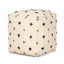 Mercana Saanvi Wool w/ Cream and Black Stitched Cross Patterned Pouf