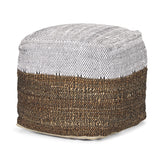 Mercana Samiya Jute w/ White Cotton Pouf