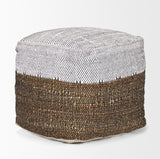 Mercana Samiya Jute w/ White Cotton Pouf