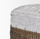 Mercana Samiya Jute w/ White Cotton Pouf