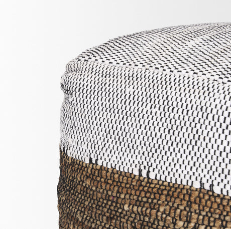 Mercana Samiya Jute w/ White Cotton Pouf