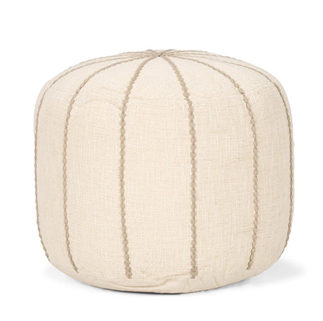 Mercana Sachi Beige w/ Stitching Pouf