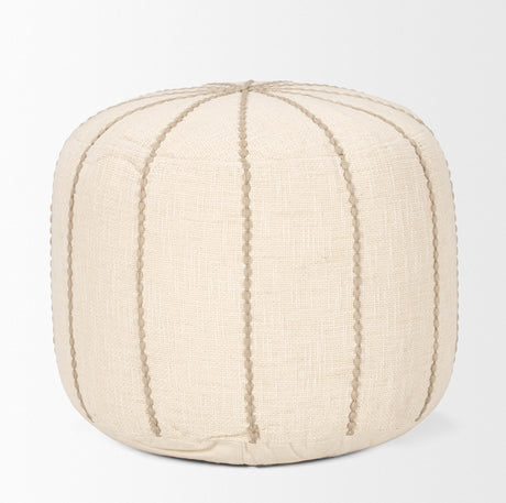 Mercana Sachi Beige w/ Stitching Pouf
