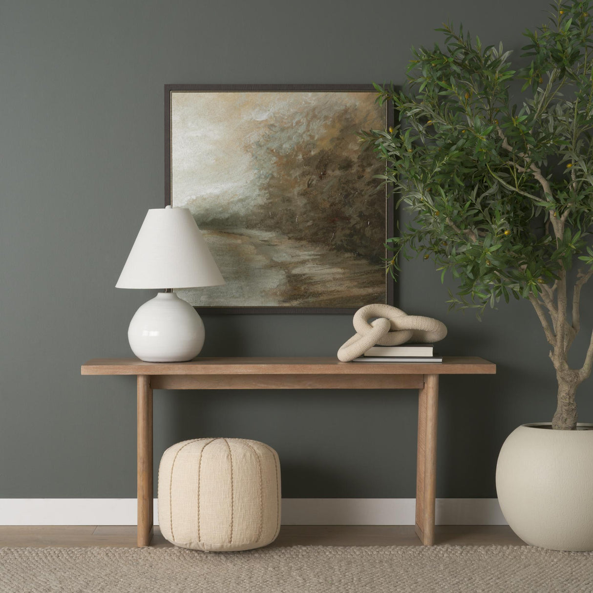 Mercana Sachi Beige w/ Stitching Pouf